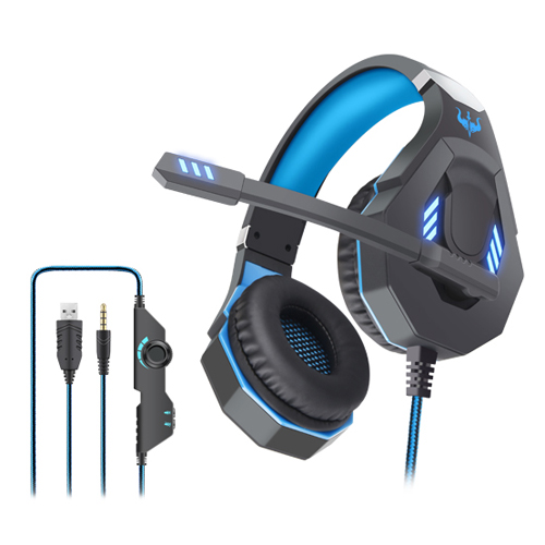 Casque gamer OVLENG OV-P40 noir et bleu avec micro HP 50mm