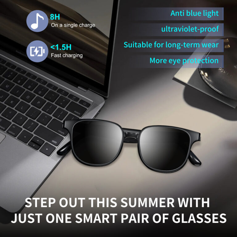 Lunettes Intelligentes Bluetooth 5.0 Audio Oreille Ouverte – Polarisées IP67 Étanches, Pour Sport, Vélo, Conduite, Voyage