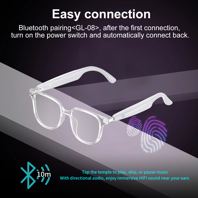 CatXQ Lunettes intelligentes, Bluetooth sans fil, étanchéité IP5, son